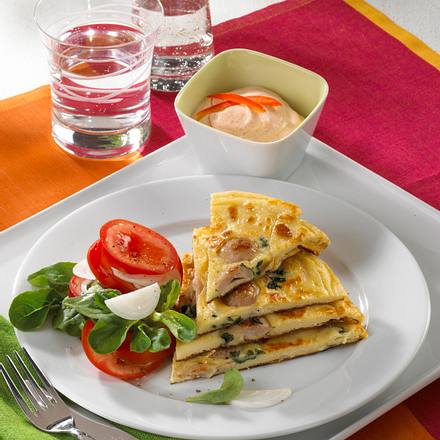 Pfannkuchen mit Bratwurst Rezept
