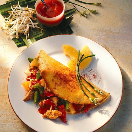 Pfannkuchen mit chinesischer Füllung Rezept Pfannkuchen mit chinesischer Füllung Rezept
