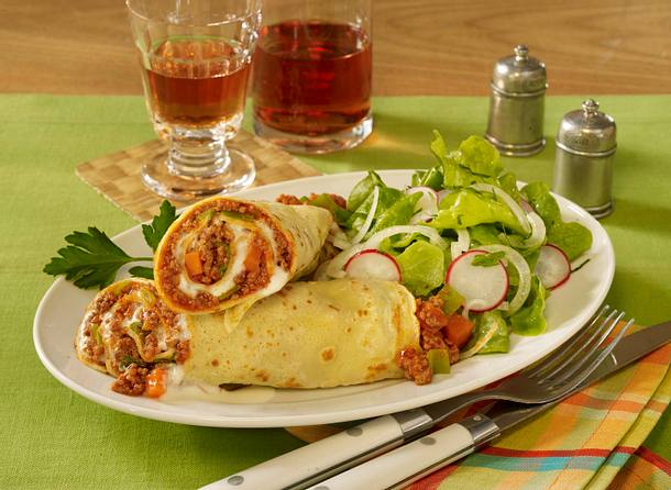 Pfannkuchen mit Hackfüllung Rezept
