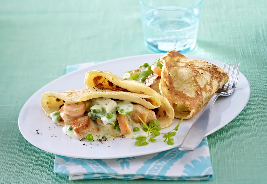 Pfannkuchen-Omelett mit Frühlingsgemüse Rezept Pfannkuchen-Omelett mit Frühlingsgemüse Rezept