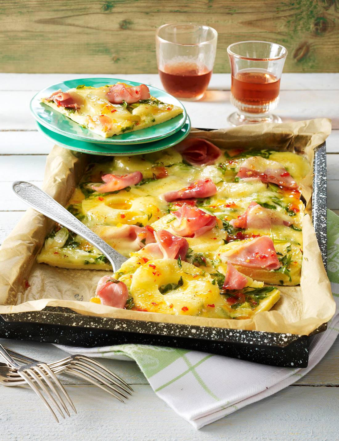 Pfannkuchen vom Blech Hawaii-Art Rezept | LECKER