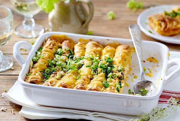 Pfannkuchenröllchen mit Käse Rezept