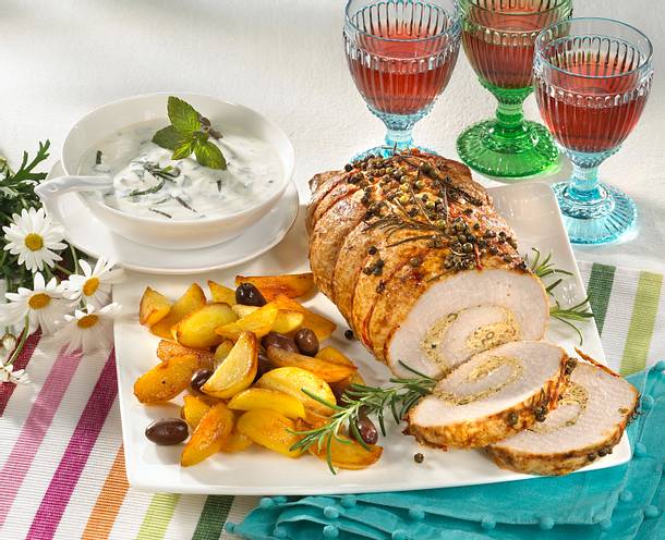Pfefferbraten mit Kartoffelspalten Rezept Pfefferbraten mit Kartoffelspalten Rezept