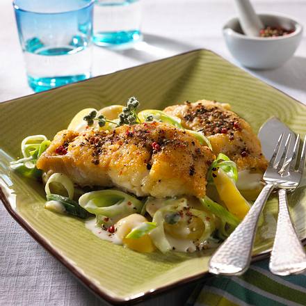 Pfefferfisch auf Lauchkartoffeln Rezept