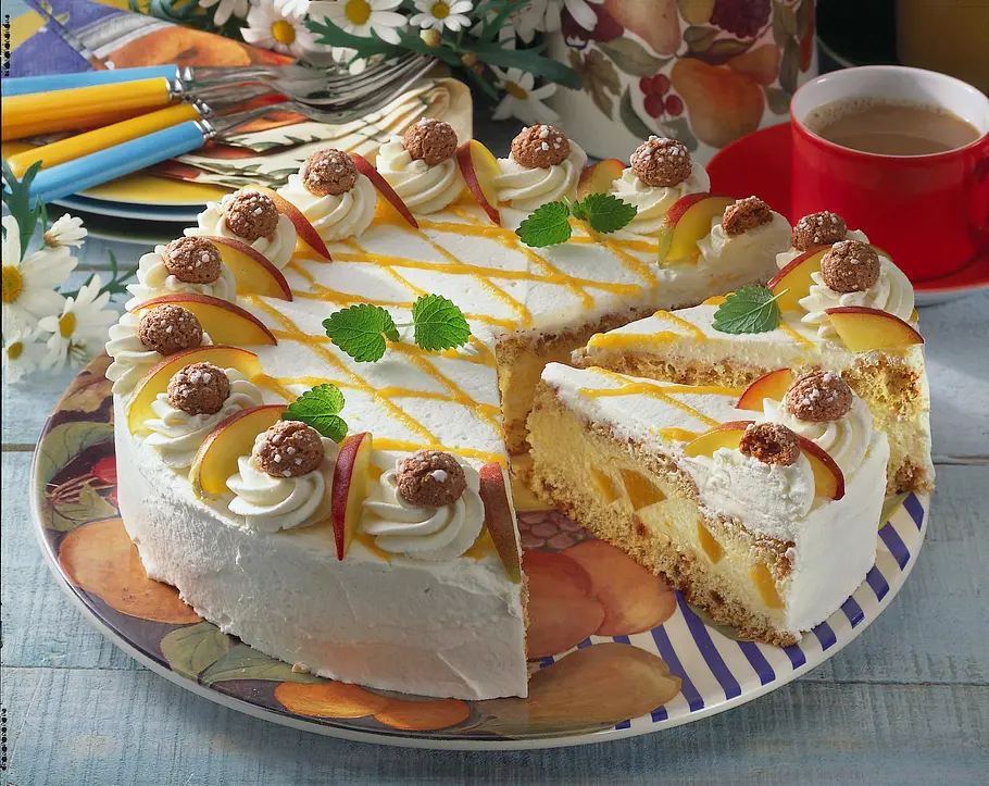 Pfirsich-Amaretto-Sahnetorte Rezept