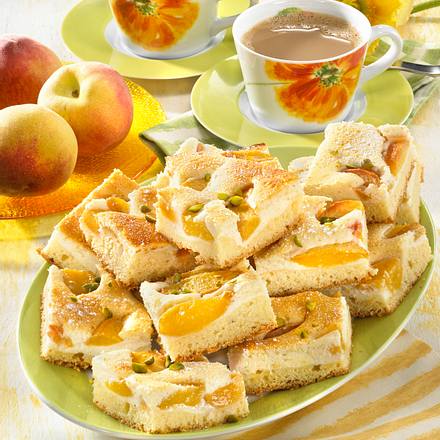 Pfirsich-Käsekuchen vom Blech Rezept