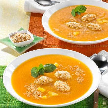 Pfirsich Kaltschale mit Kokosnocken Rezept Pfirsich Kaltschale mit Kokosnocken Rezept