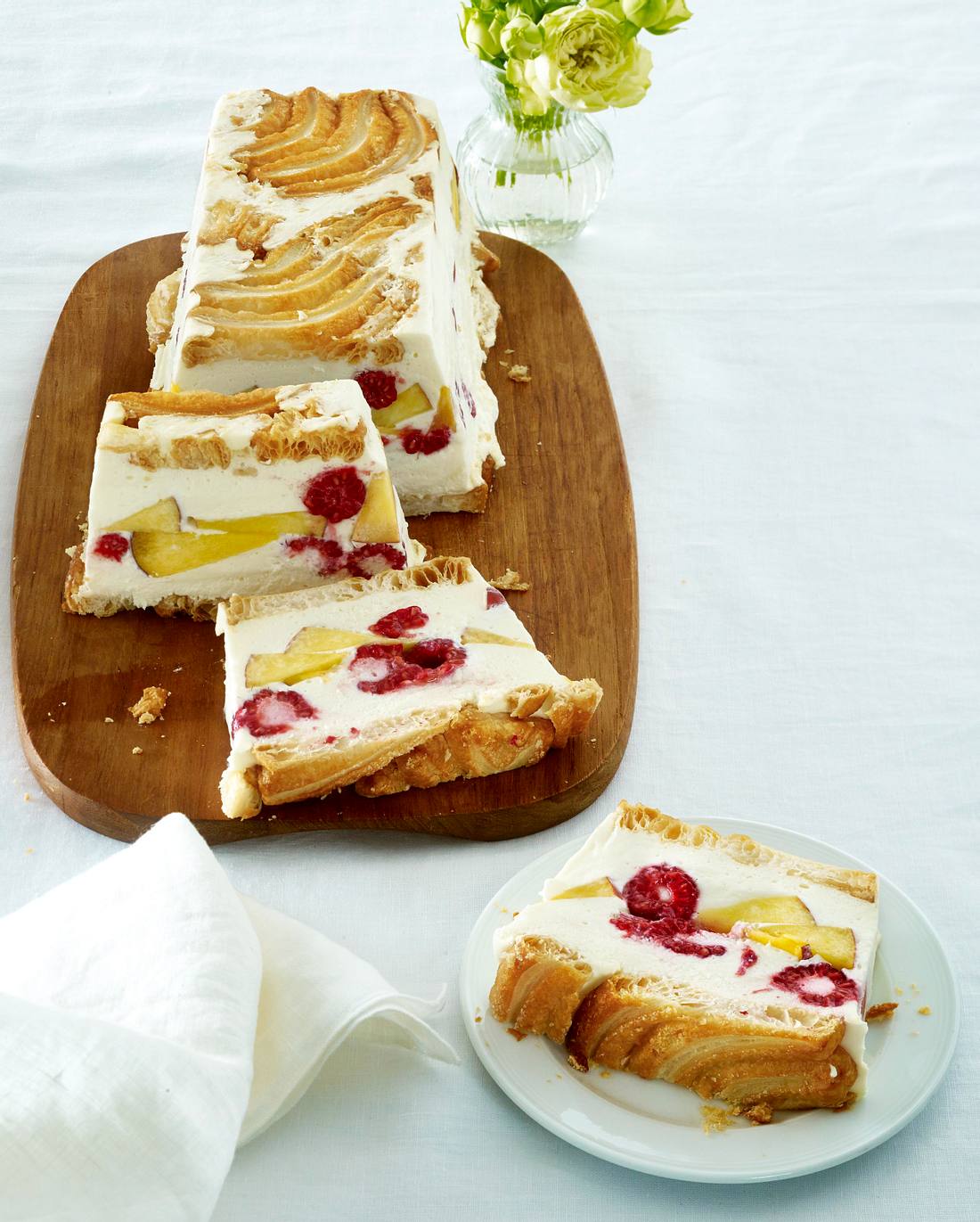 Pfirsich-Melba-Kastenkuchen Rezept Pfirsich-Melba-Kastenkuchen Rezept