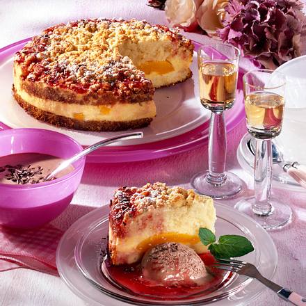 Pfirsich-Melba Streuselkuchen Rezept Pfirsich-Melba Streuselkuchen Rezept