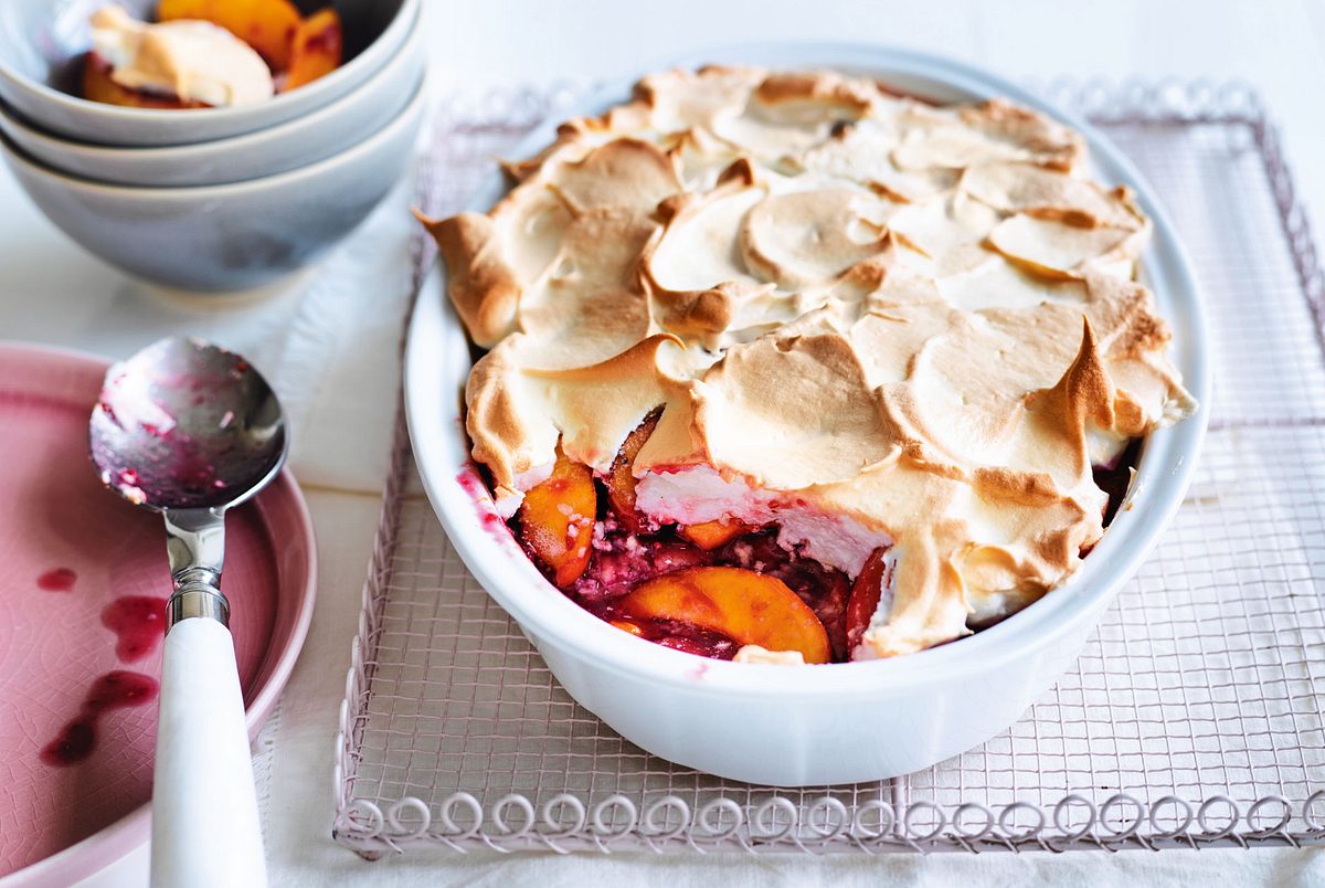 Pfirsich Melba unter Baiserhaube Rezept