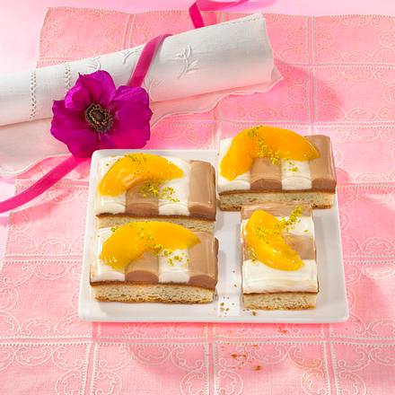 Pfirsich-Streifen-Quarkkuchen Rezept Pfirsich-Streifen-Quarkkuchen Rezept
