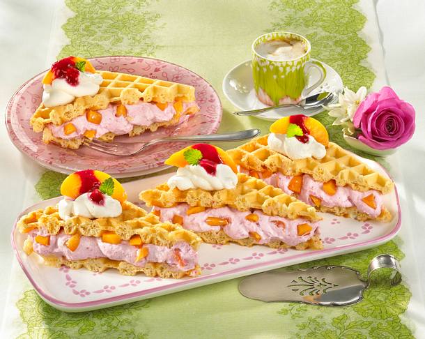 Pfisich-Melba-Schnitten Rezept