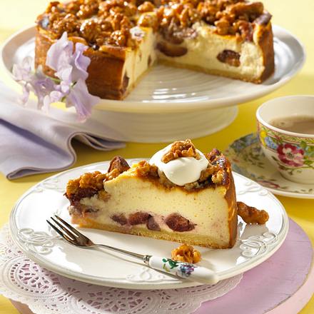Pflaumen-Käsekuchen mit Krokant Rezept