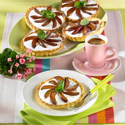 Pflaumen-Torteletts mit Quarkcreme (Diabetiker) Rezept Pflaumen-Torteletts mit Quarkcreme (Diabetiker) Rezept