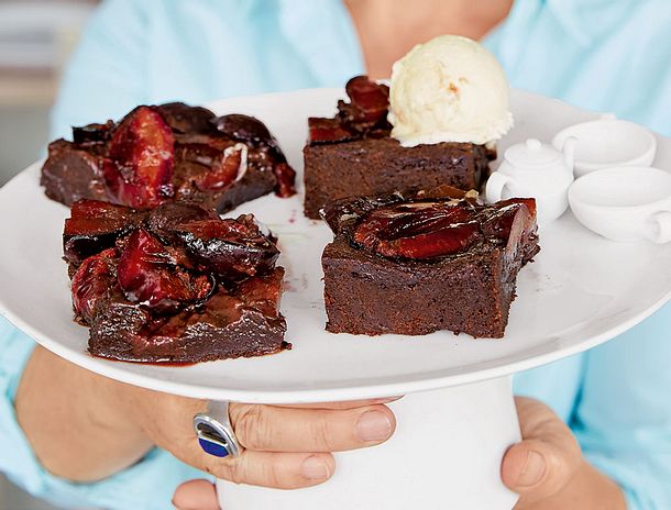 Pflaumenbrownie Rezept Pflaumenbrownie Rezept