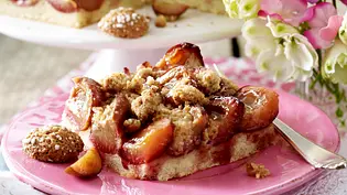 Pflaumenkuchen vom Blech mit Amarettini-Streuseln Rezept - Foto: LECKER @ Bauer Media Group Pflaumenkuchen vom Blech mit Amarettini-Streuseln Rezept - Foto: LECKER @ Bauer Media Group