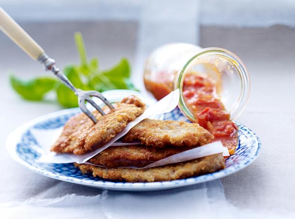 Piccata alla Milanese (mit Parmesan bestreut) Rezept