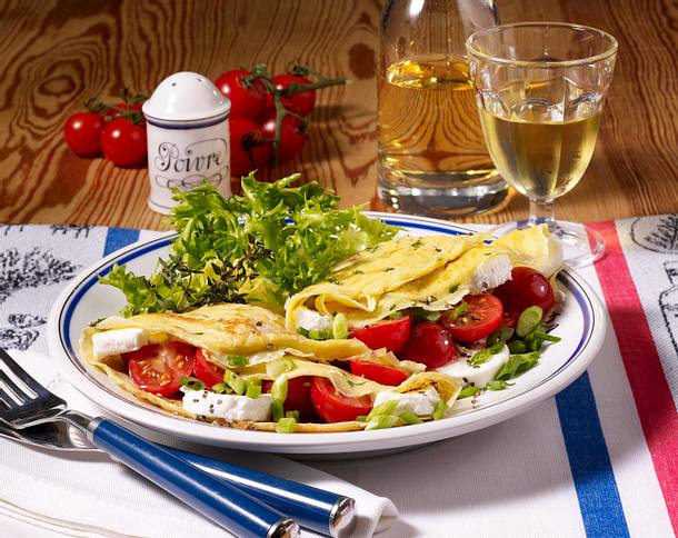 Pikante Crêpes mit Frischkäse Rezept Pikante Crêpes mit Frischkäse Rezept