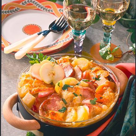 Pikanter Auflauf mit Kasseler Rezept Pikanter Auflauf mit Kasseler Rezept