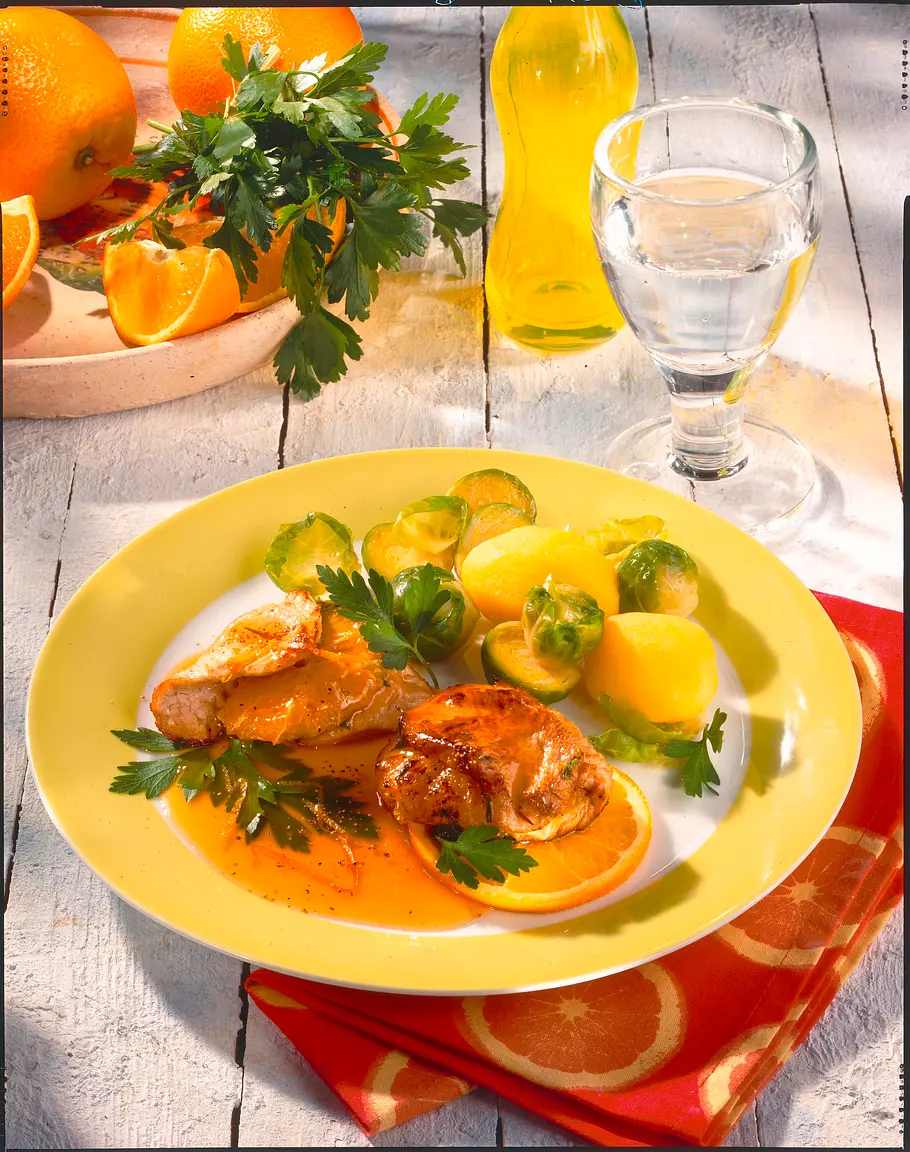 Pikantes Putenschnitzel mit Rosenkohl Rezept Pikantes Putenschnitzel mit Rosenkohl Rezept