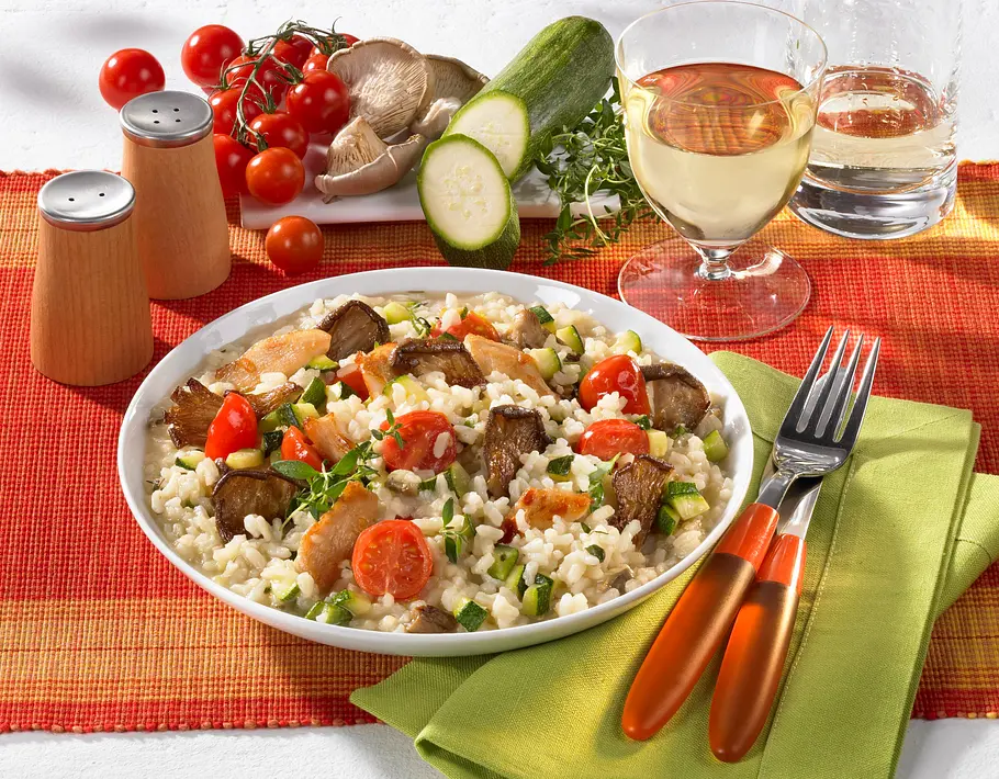 Pilz-Risotto mit Hähnchenfilet Rezept