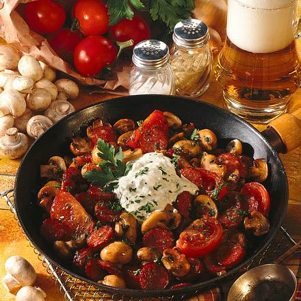 Pilzpfanne mit Wurst Rezept