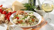 Pilzrisotto mit Rauke, Tomaten und Parmesan Rezept - Foto: Maass