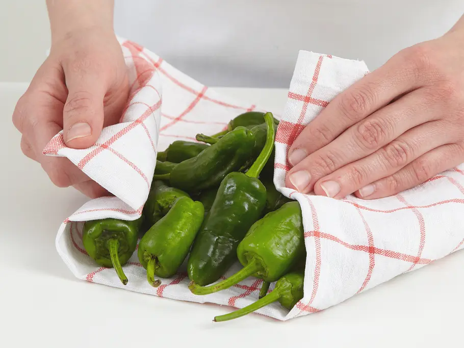 Pimientos waschen
