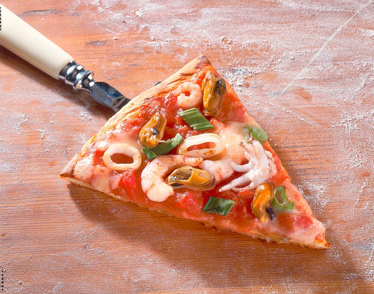 Pizza mit Meeresfrüchten Rezept