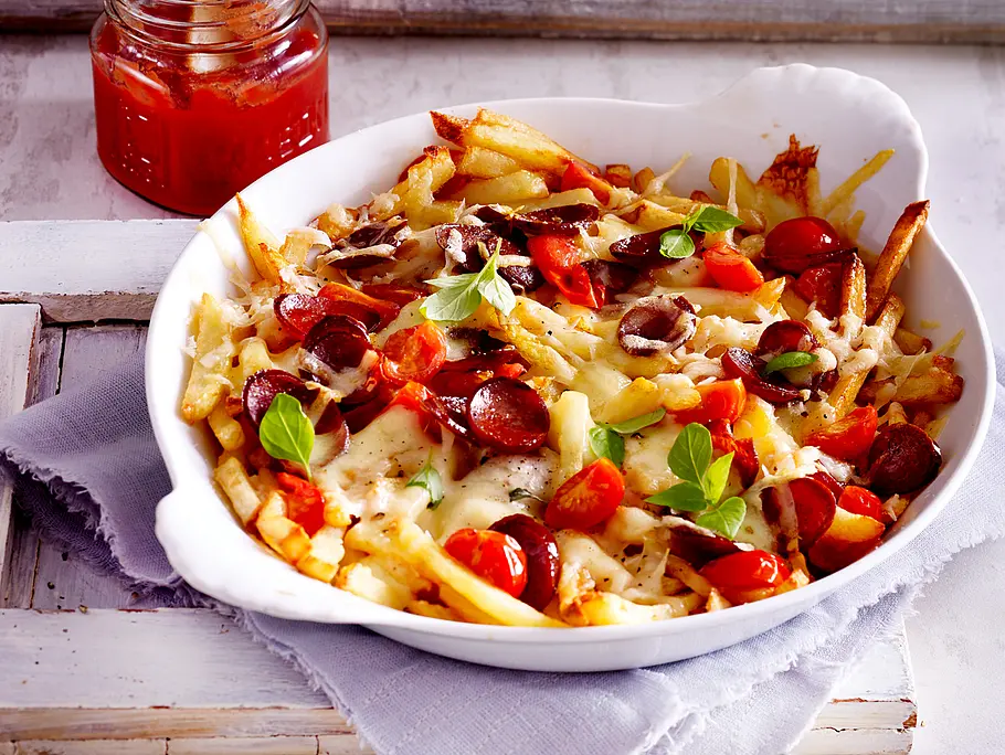Pizza-Pommes Frites Rezept