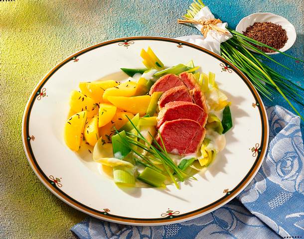 Pökelbrust mit Porreegemüse Rezept Pökelbrust mit Porreegemüse Rezept