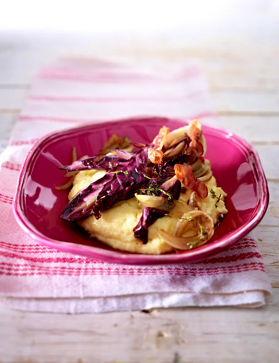 Polenta mit Radicchio-Gemüse Rezept Polenta mit Radicchio-Gemüse Rezept