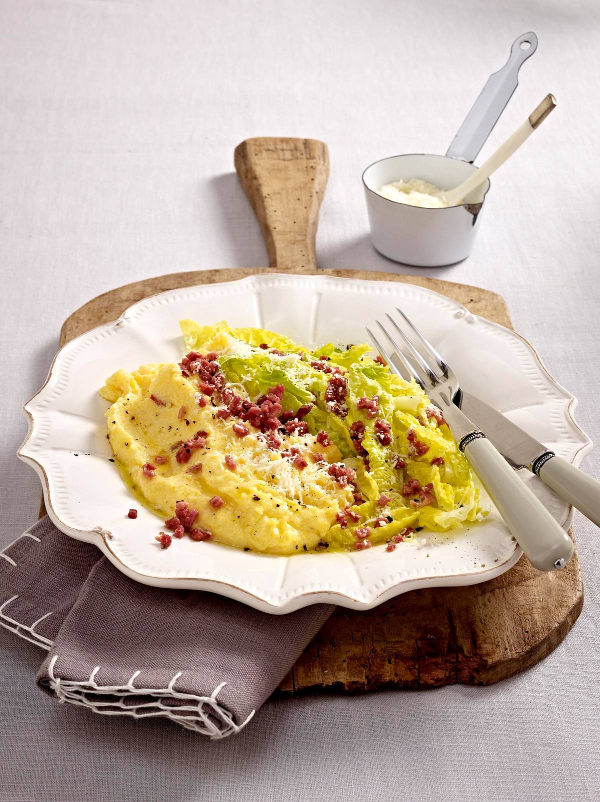 Polenta mit Römersalat Rezept