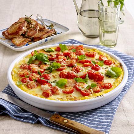 Polenta-Pizza mit Rosmarin-Schnitzelchen Rezept