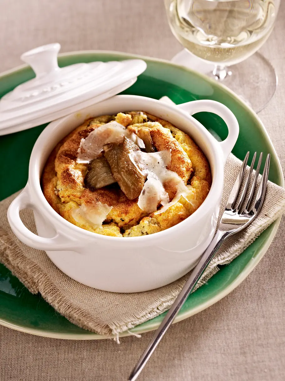 Polenta-Soufflé mit Austernpilzen Rezept Polenta-Soufflé mit Austernpilzen Rezept