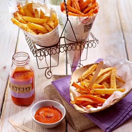 Pommes aus Steckrüben und Möhren mit selbstgemachtem Ketchup Rezept Pommes aus Steckrüben und Möhren mit selbstgemachtem Ketchup Rezept