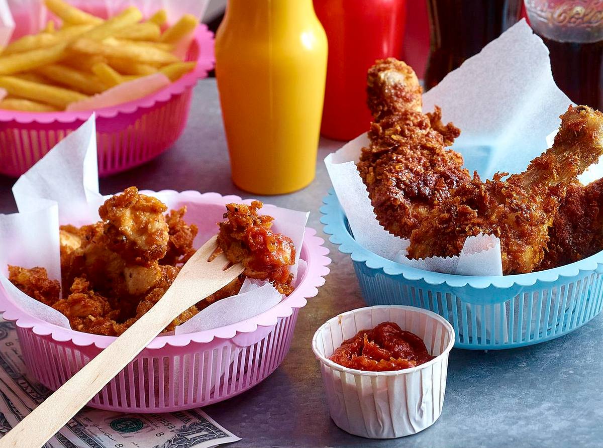 Popcorn Chicken Combo mit French fries Rezept