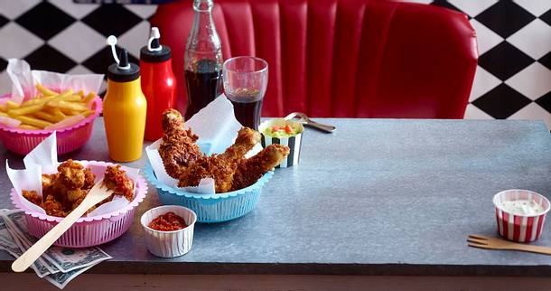 Popcorn Chicken Combo mit French fries Rezept Popcorn Chicken Combo mit French fries Rezept
