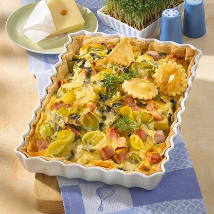 Porree-Kasseler-Quiche Rezept Porree-Kasseler-Quiche Rezept