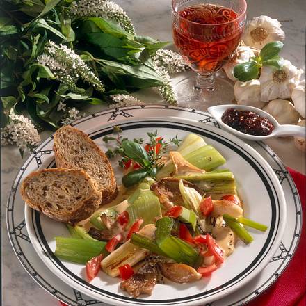 Porree-Pilzpfanne Rezept
