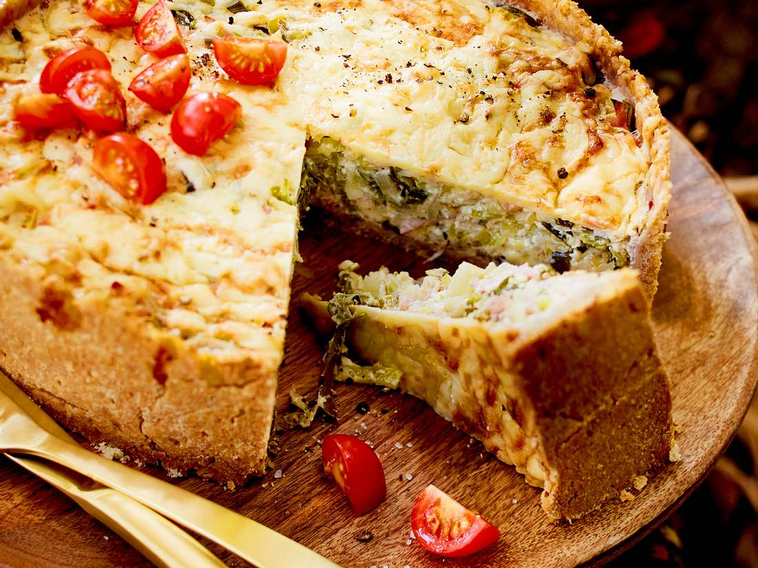 Porree-Schinken-Quiche Rezept | LECKER