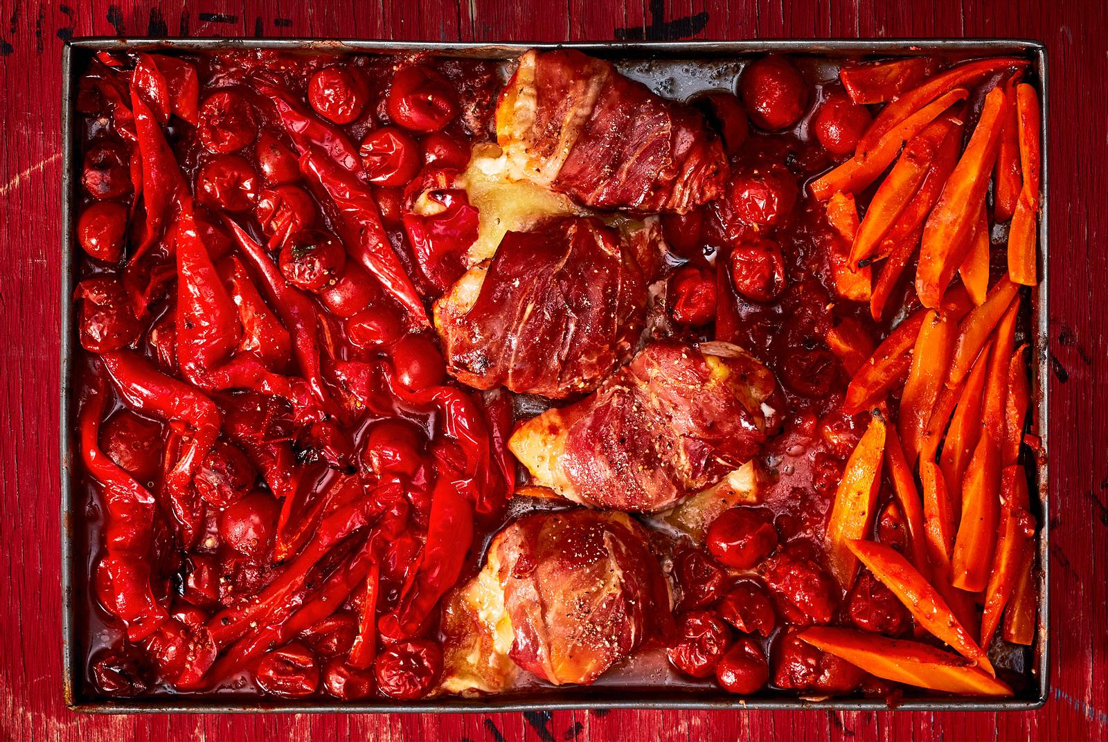 Powerfood vom Blech: Starkes Rezept mit Paprika und Parmaschinken ...