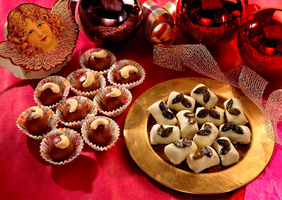 Pralinen mit Cashew- und Kürbiskernen Rezept