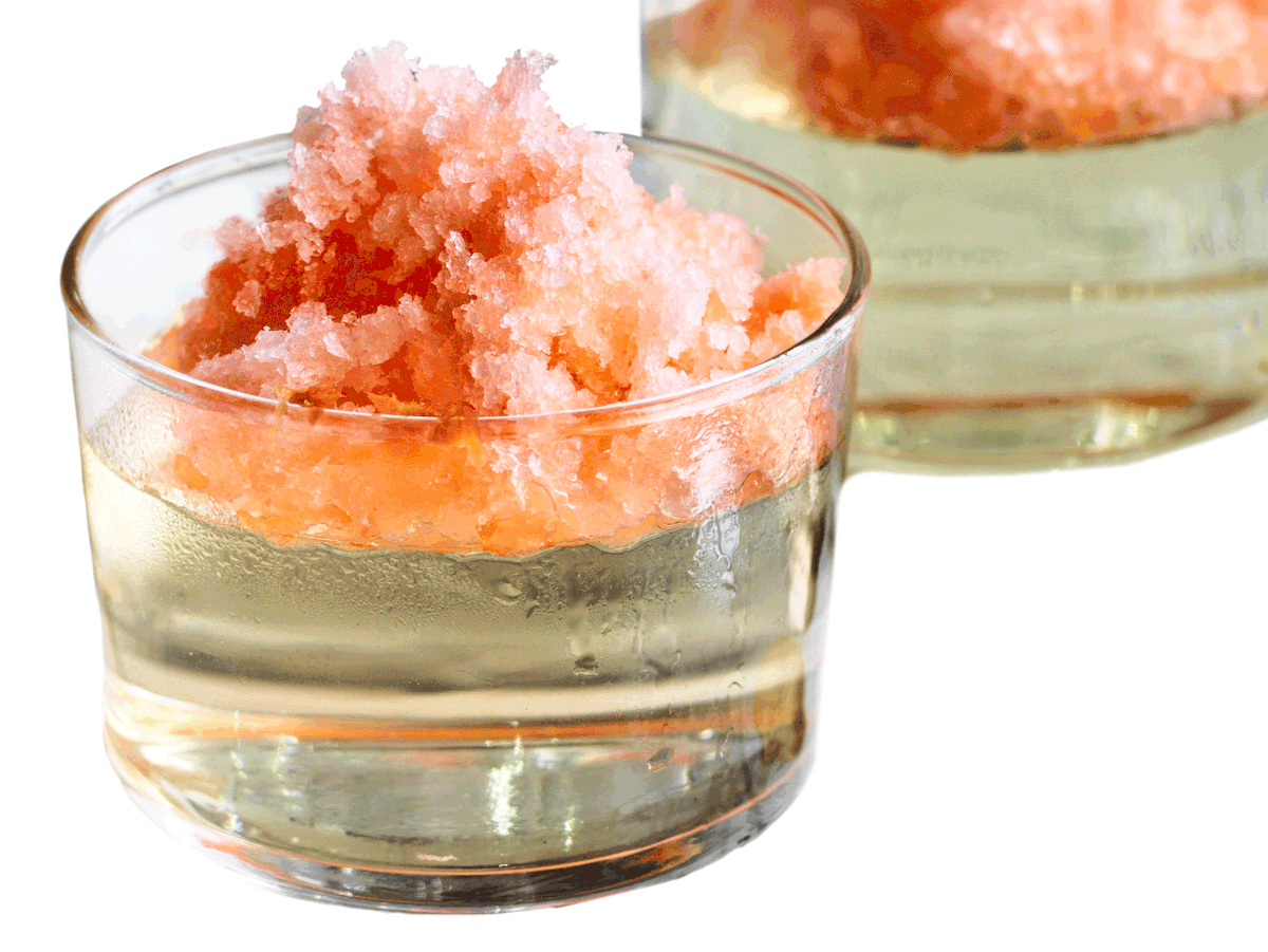 Prosecco-Jelly mit crushed Ice aus „Aperol“ und Grapefruit Rezept
