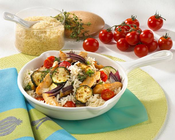 Provenzalische Gemüse-Reispfanne Rezept