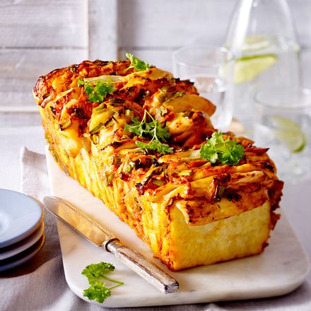 Pull-Apart-Bread mit Hähnchen und Käse Rezept Pull-Apart-Bread mit Hähnchen und Käse Rezept