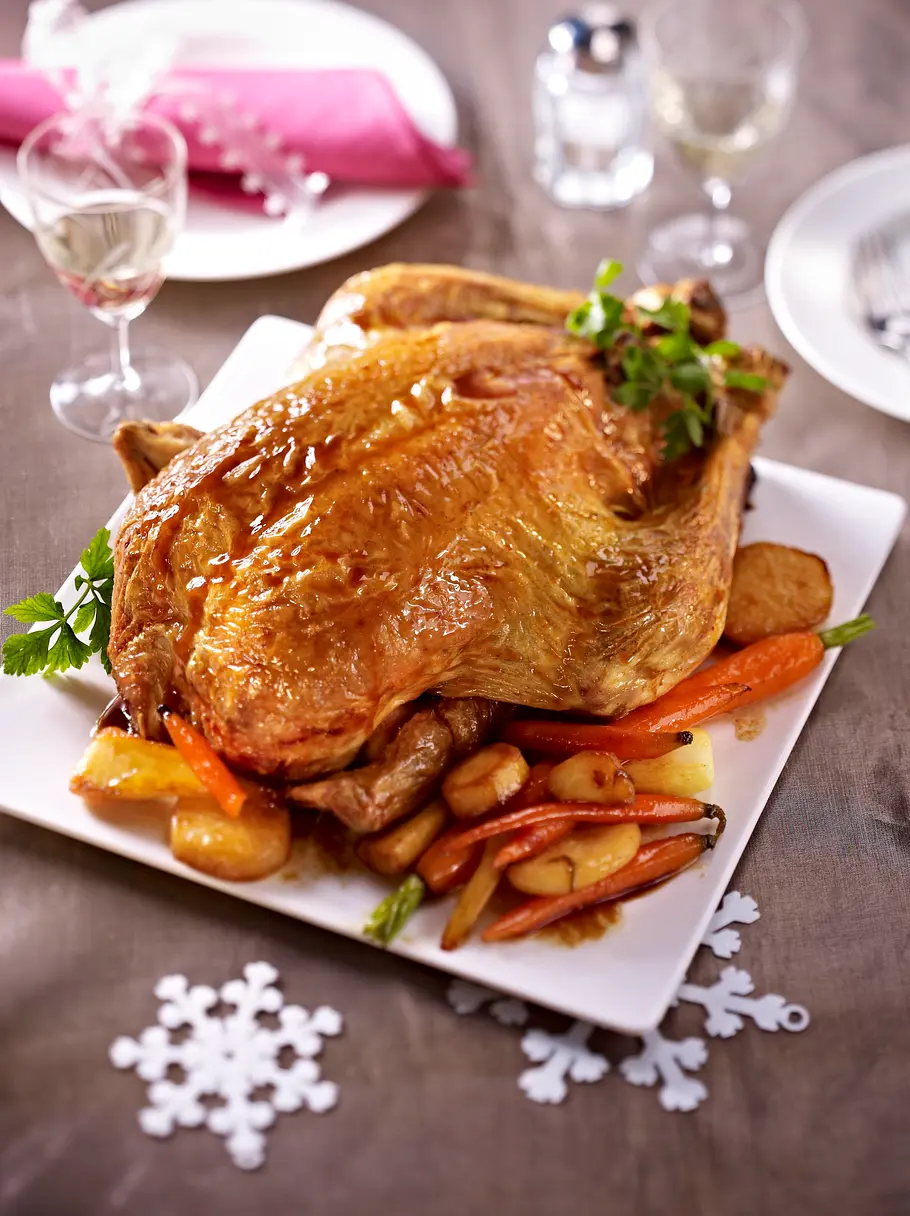 Pute mit Wurzelgemüse und Ahornsirup Rezept Pute mit Wurzelgemüse und Ahornsirup Rezept
