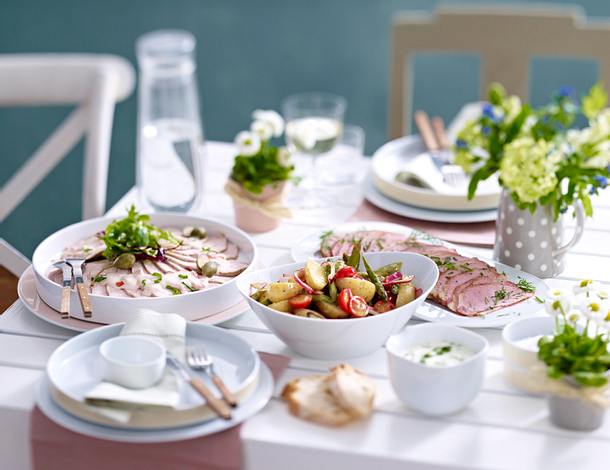Pute und Kasseler mit zweierlei Soßen Rezept
