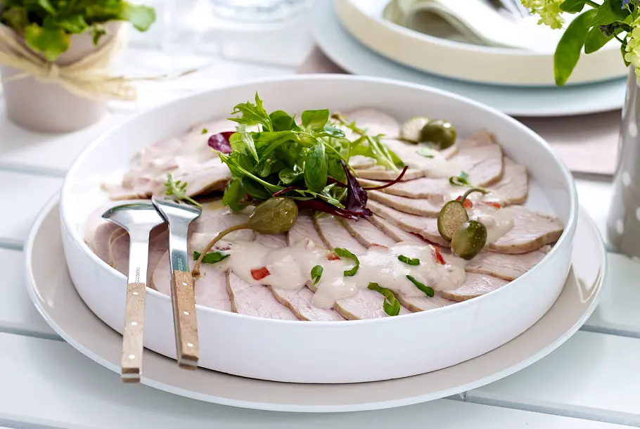 Puten-Carpaccio mit Thunfischcreme Rezept Puten-Carpaccio mit Thunfischcreme Rezept