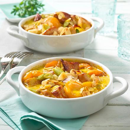Puten-Curry-Auflauf mit Aprikosen Rezept Puten-Curry-Auflauf mit Aprikosen Rezept